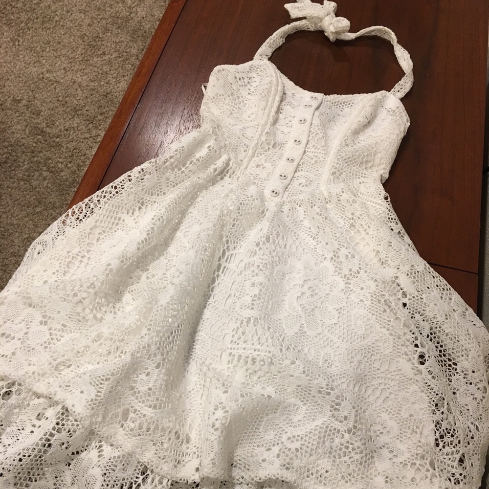 Guess white lace corset style dress
